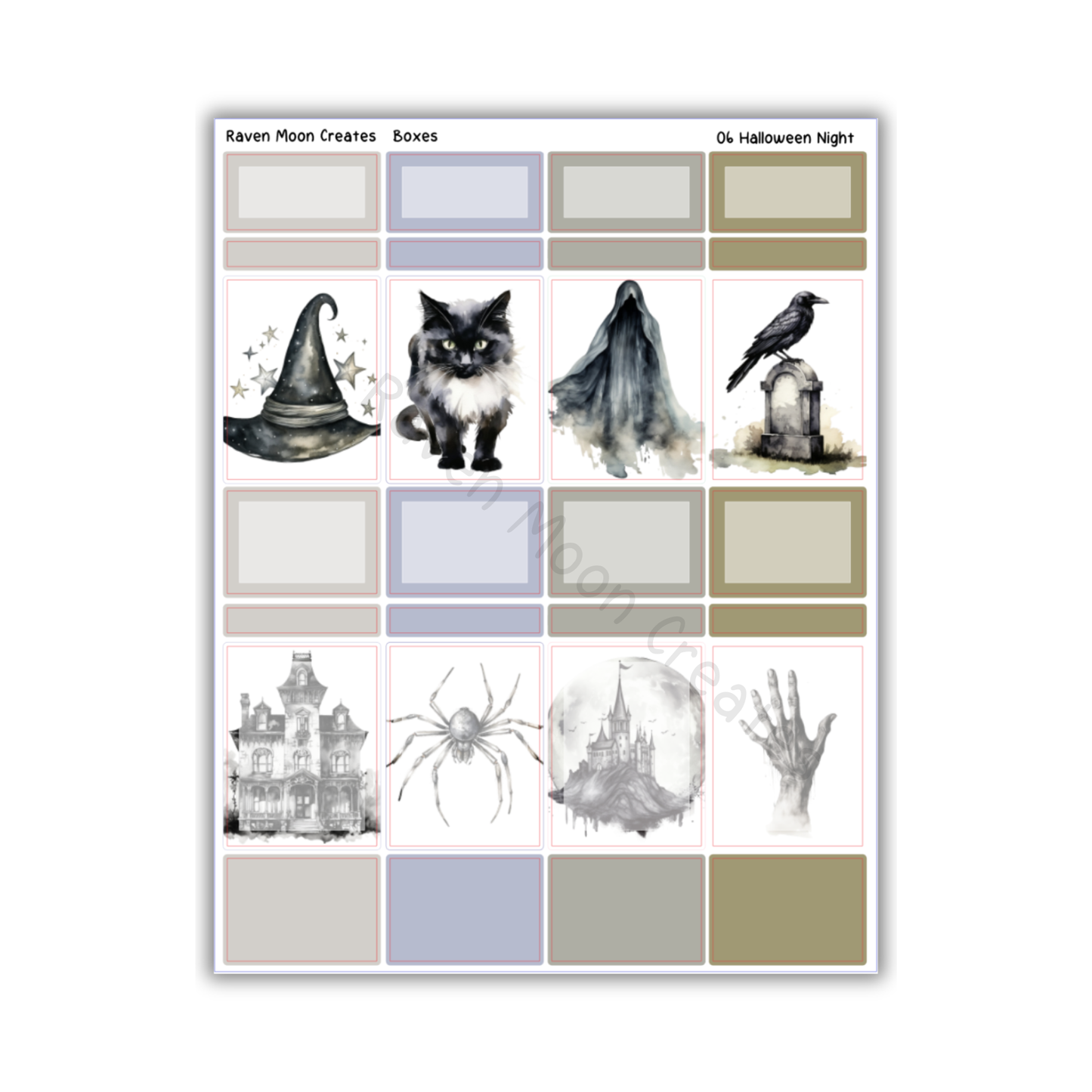 Halloween Night Planner Sticker Kit | Halloween and Fall Stickers for Journals & Planners | Seasonal Autumn Sticker Sheets | Spooky Vibes