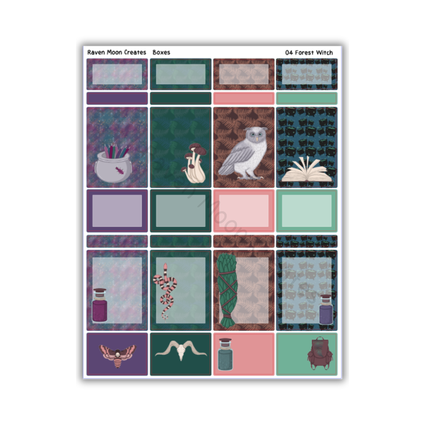 Forest Witch Planner Sticker Kit | Halloween and Fall Stickers for Journals & Planners | Seasonal Autumn Sticker Sheets | Witchy Vibes