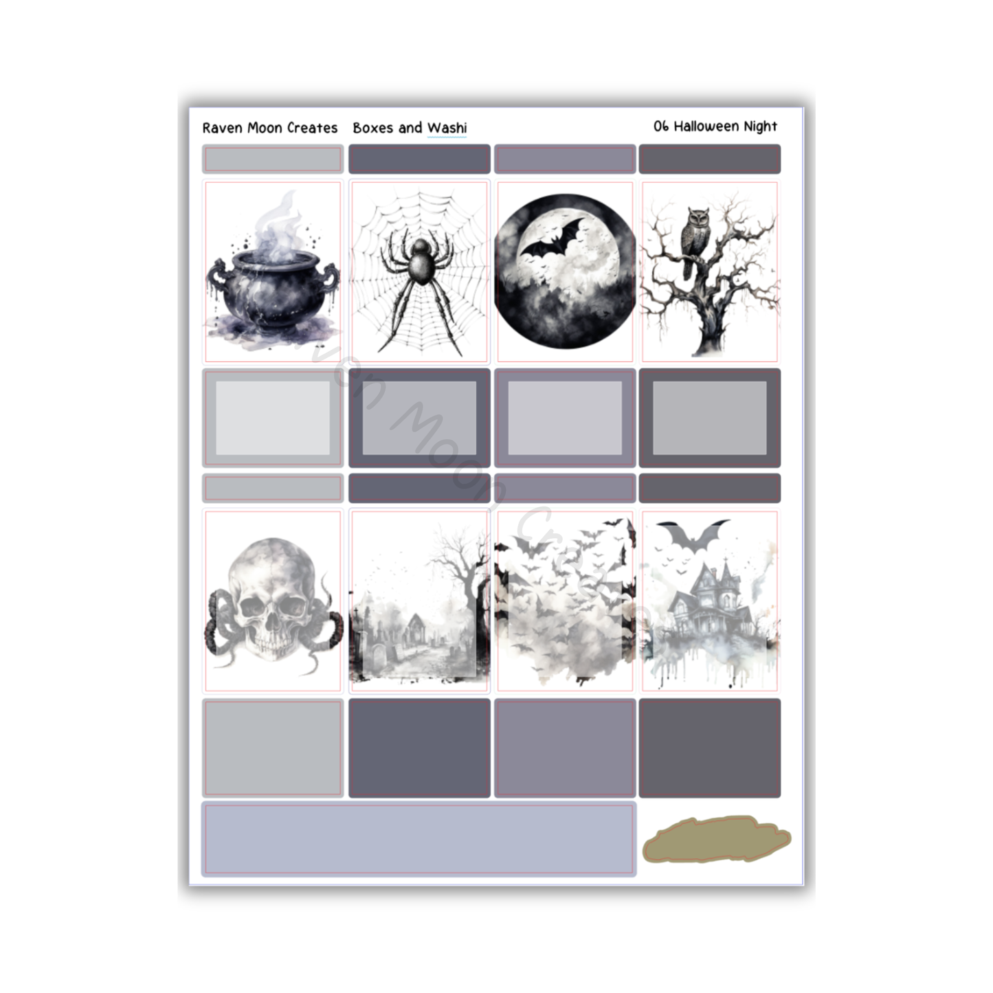 Halloween Night Planner Sticker Kit | Halloween and Fall Stickers for Journals & Planners | Seasonal Autumn Sticker Sheets | Spooky Vibes