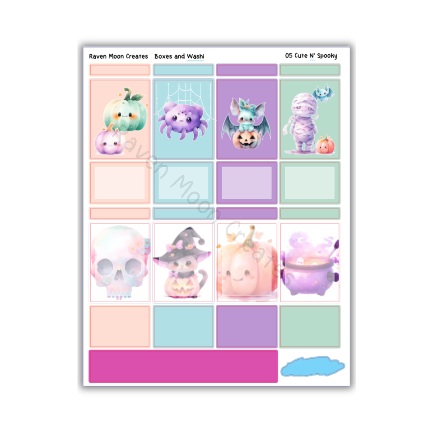 Cute N' Spooky Planner Sticker Kit | Halloween and Fall Stickers for Journals & Planners | Seasonal Autumn Sticker Sheets | Witchy Vibes