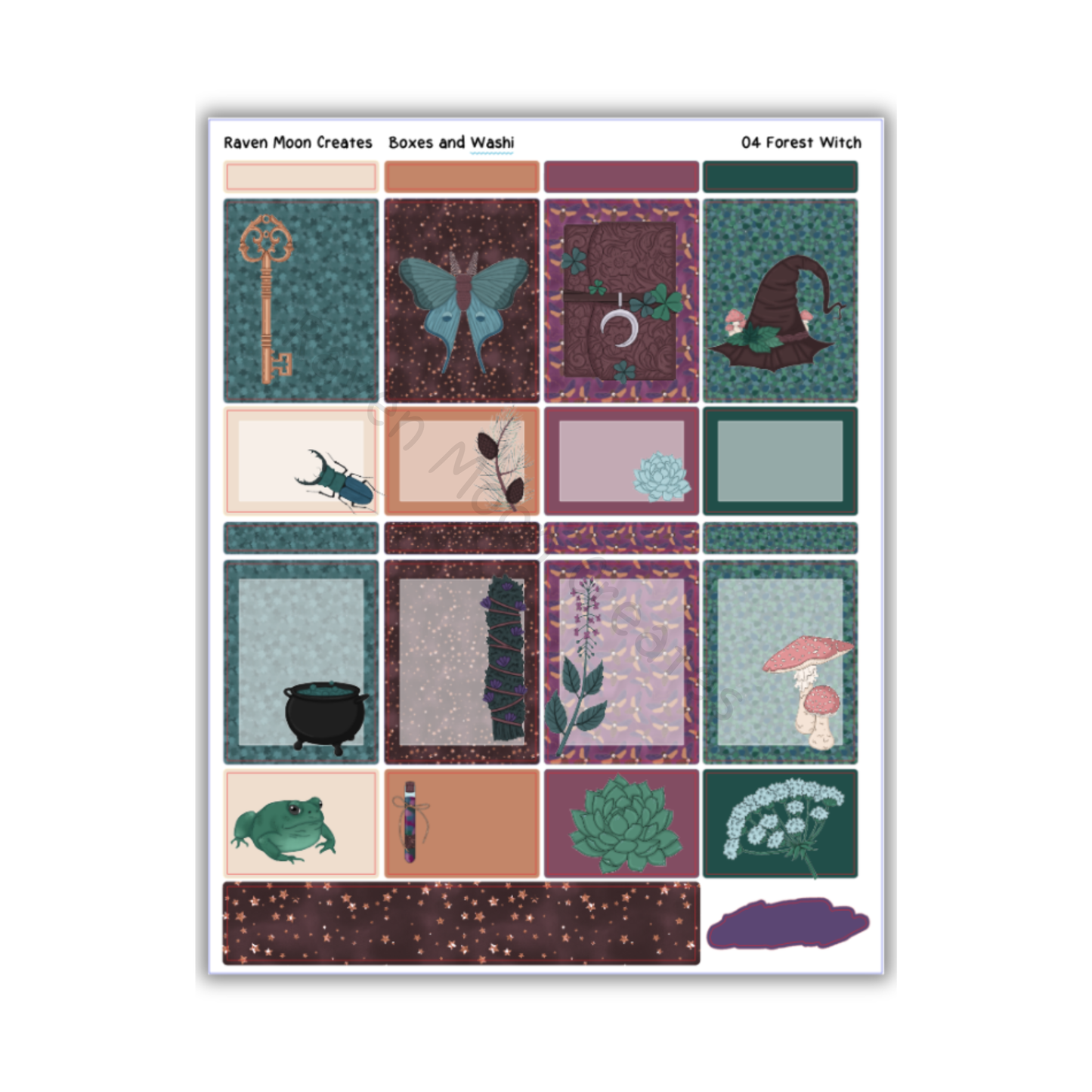 Forest Witch Planner Sticker Kit | Halloween and Fall Stickers for Journals & Planners | Seasonal Autumn Sticker Sheets | Witchy Vibes