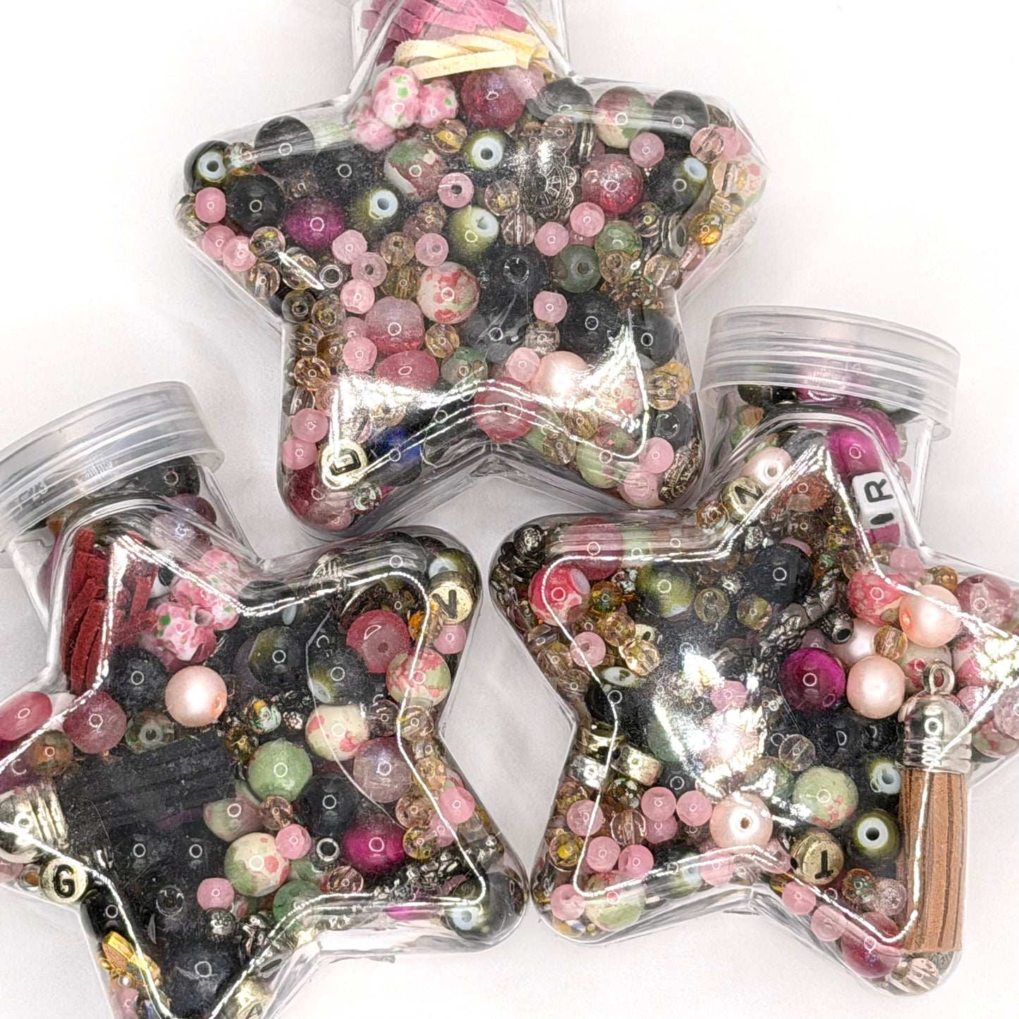 Floral and Fringe Bead Mix of cherry blossom