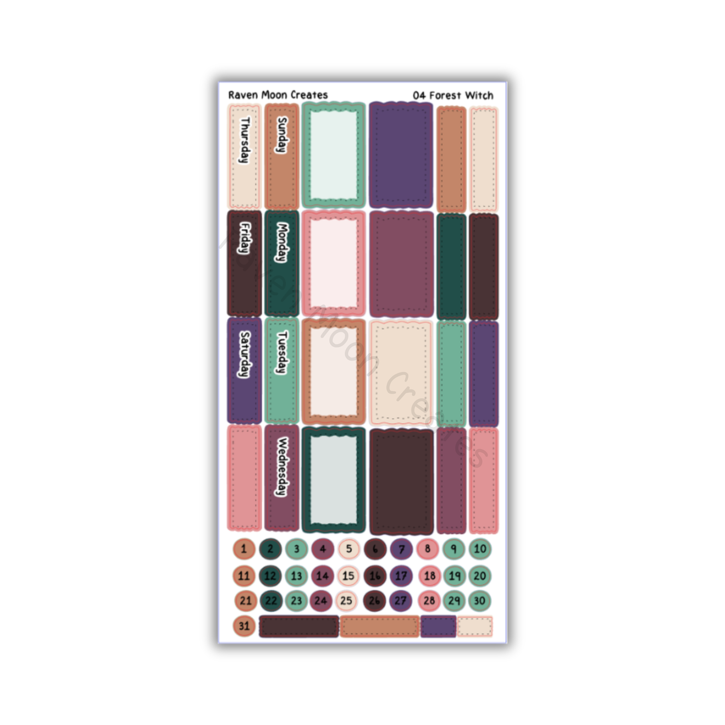 Forest Witch Planner Sticker Kit | Halloween and Fall Stickers for Journals & Planners | Seasonal Autumn Sticker Sheets | Witchy Vibes