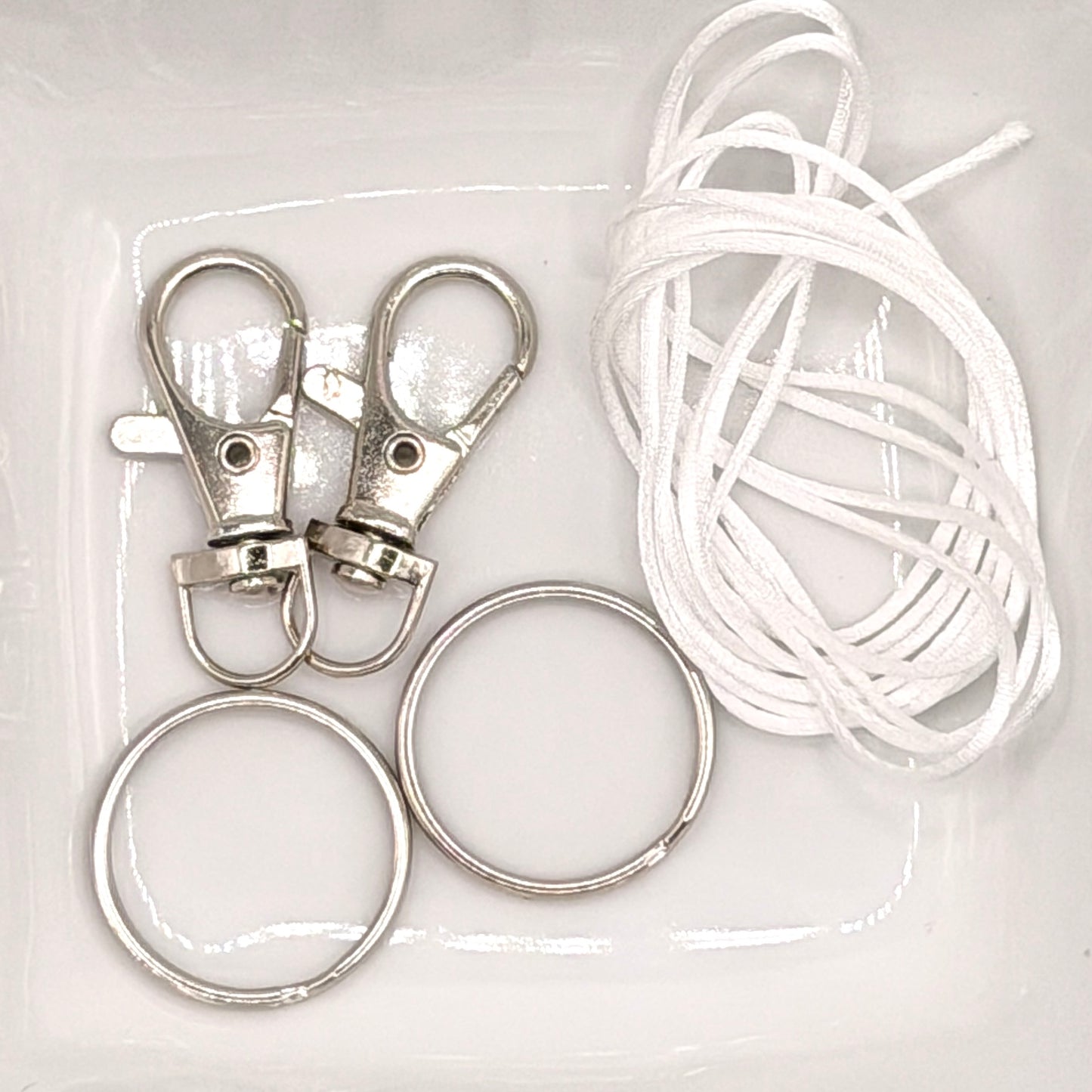 DIY Keychain Winter land Snow Kit (2 keychains worth per bundle)