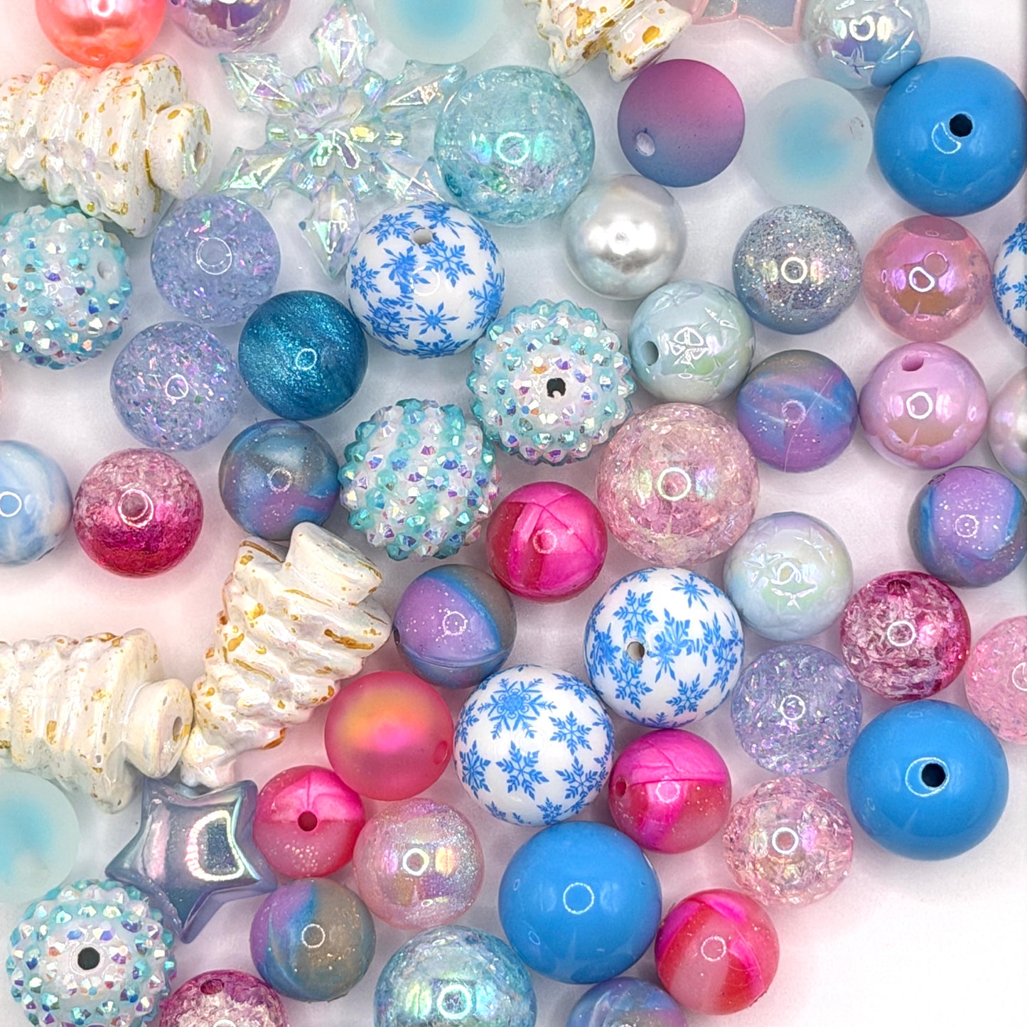 DIY Keychain Winter land Snow Kit (2 keychains worth per bundle)