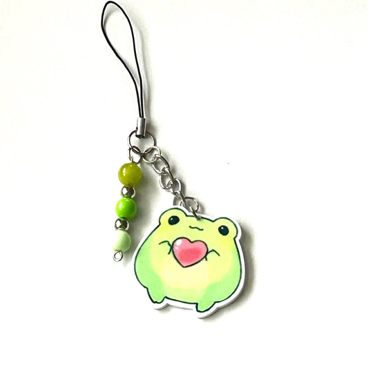Kawaii Frog Phone Charm Adorable Acrylic Accessory