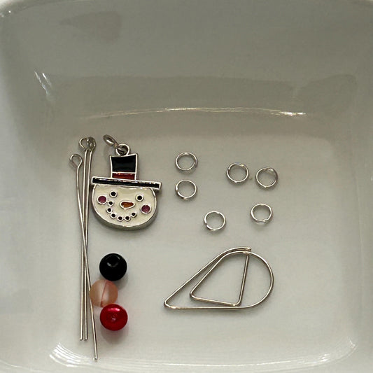 DIY Snowman Charm Kit – Winter Planner Charms, Journal Decorations, Craft Supplies for Holiday, Customizable Snowman Charms