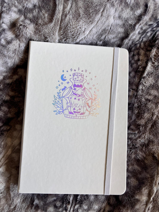 Cute Halloween Notebook with Ghost Design - A5 Dot Grid Journal for Spooky Planning 160 gsm