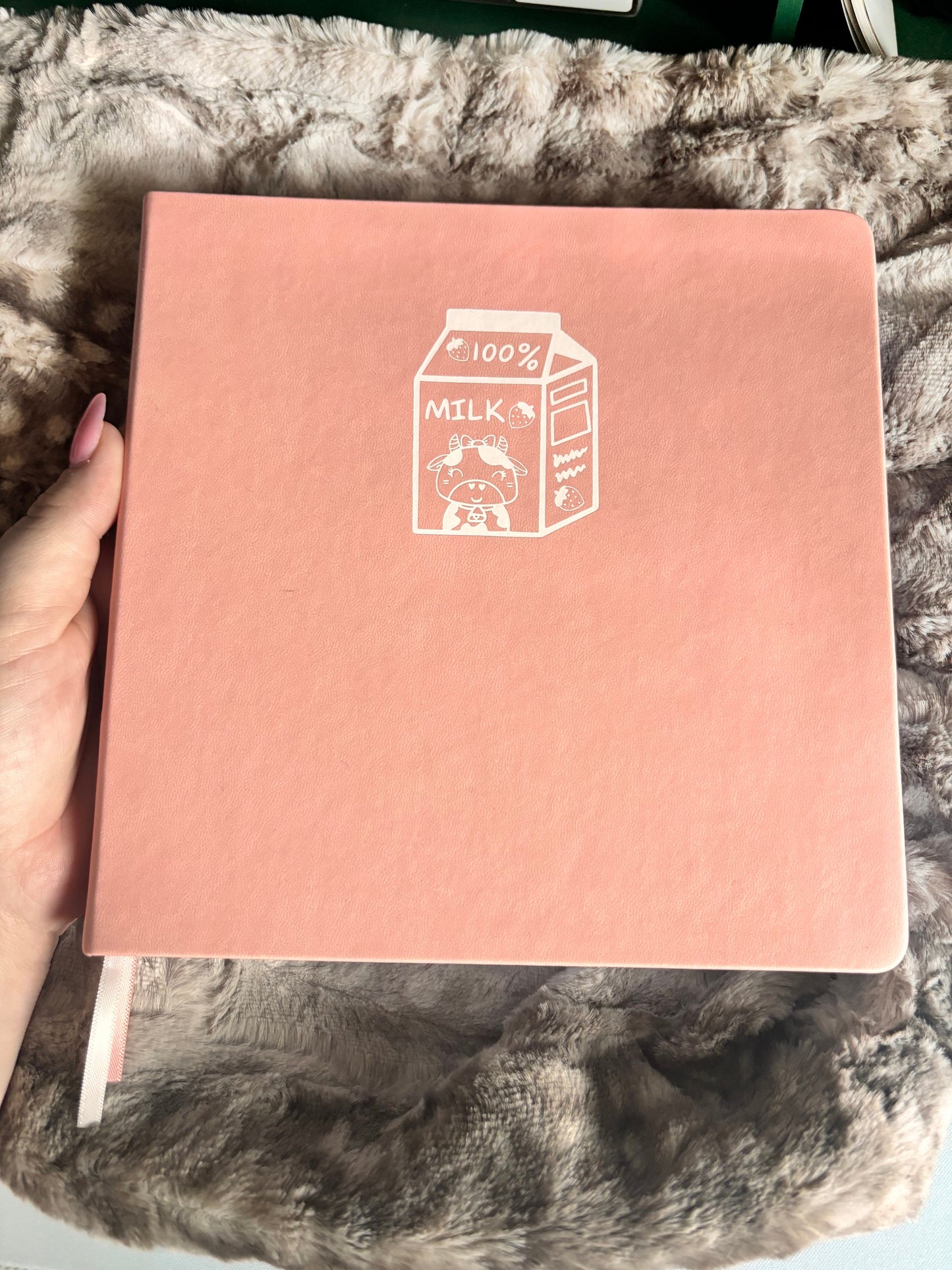 Square Journal 160gsm Dot Grid | Premium Dot Grid Notebook | Perfect for Journaling, Sketching & Planning Strawberry Milk Cow