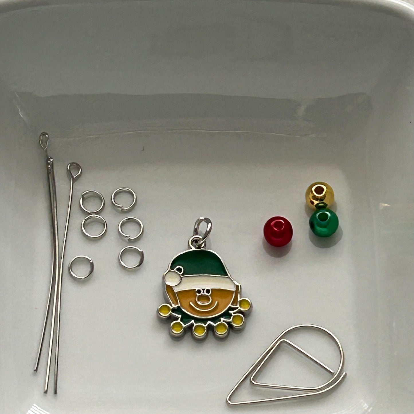 DIY Elf Charm Kit, Christmas Craft Kit, Holiday DIY Ornament, Cute Elf Pendant, Festive Christmas Craft, Easy Holiday Gift Idea