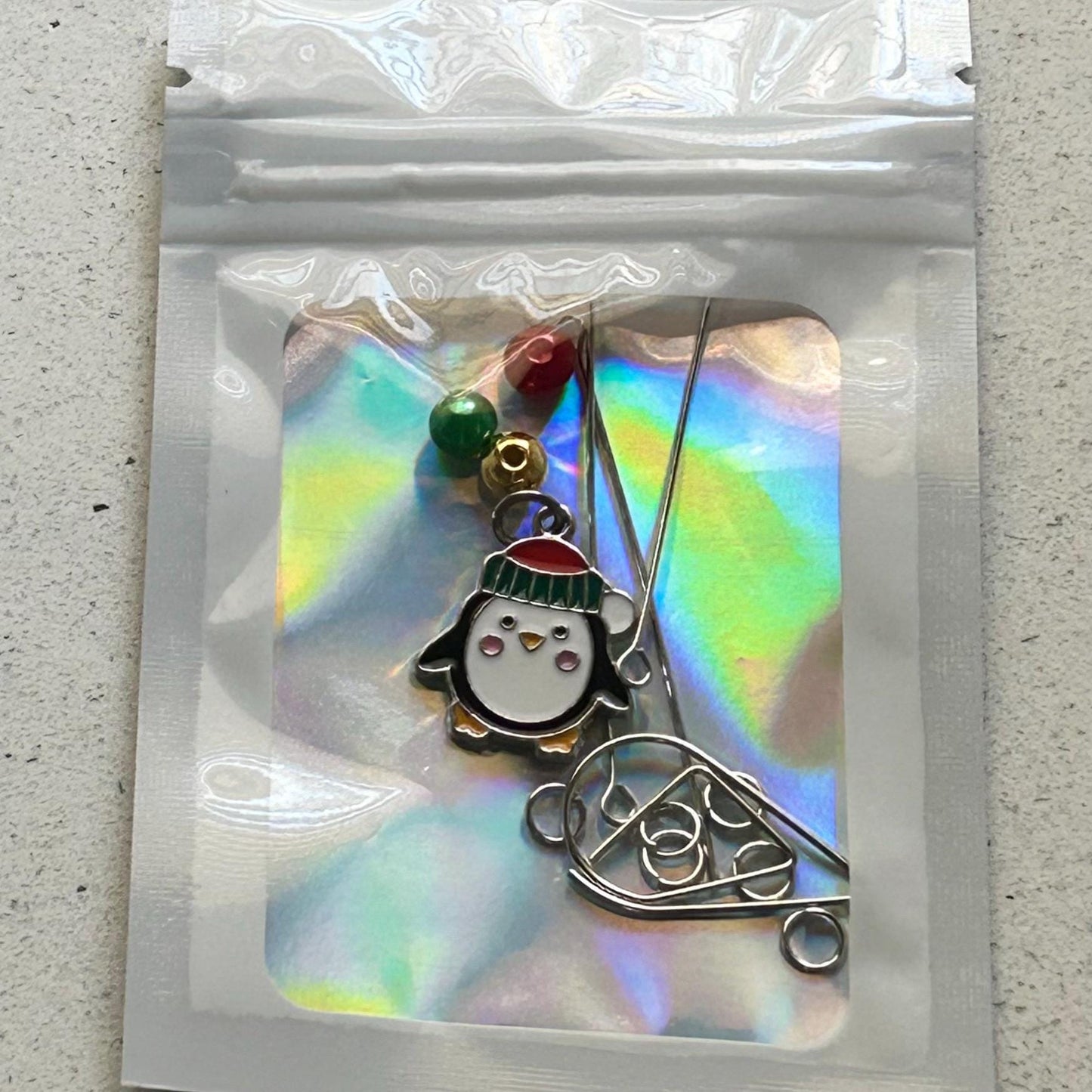 DIY Holiday Penguin Charm Kit – Winter Planner Charms, Journal Decorations, Craft Supplies for Christmas, Customizable Penguin Charms