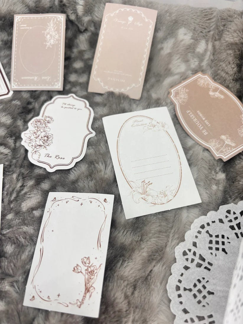 Elegant Floral Ephemera Pack for Planners & Journals - Vintage Flower Stickers, Botanical Paper Embellishments, Scrapbooking Supplies