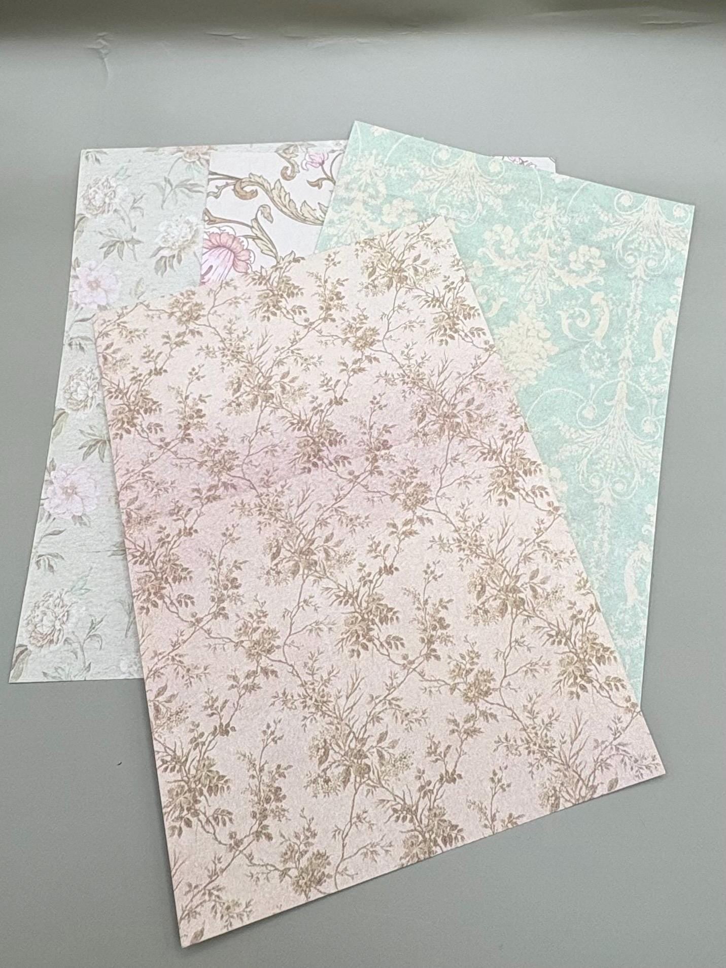 Floral Ephemera Stickers and Papers Bundle (Green)