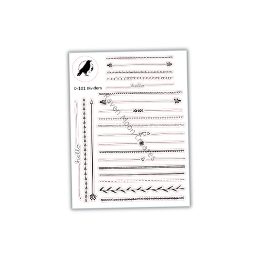 Divider Stickers for Planners and Journals | Stylish & Functional Organizers D-101