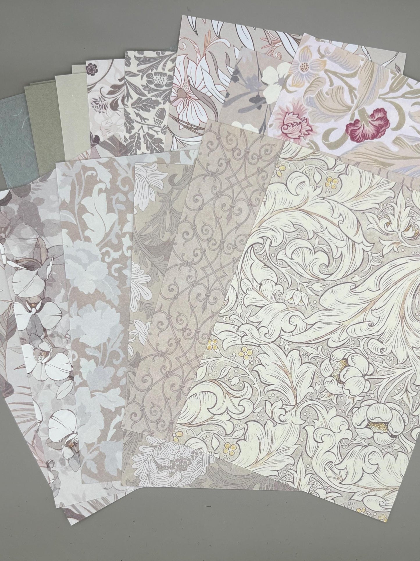 Floral Ephemera Stickers and Papers Bundle (Olive)