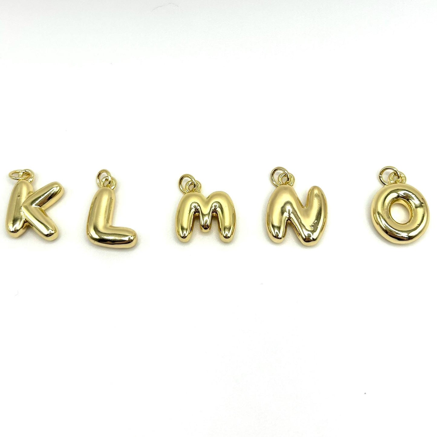 18K Gold Plated Bubble Alphabet Charms - Letter Pendants for Jewelry Making, Personalized Initial Charms