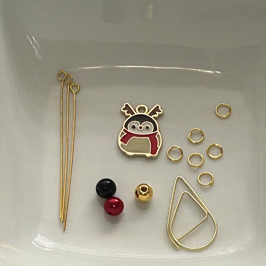 DIY Winter Chubby Penguin Charm Kit – Winter Planner Charms, Journal Decorations, Craft Supplies for Holiday, Customizable Penguin Charms